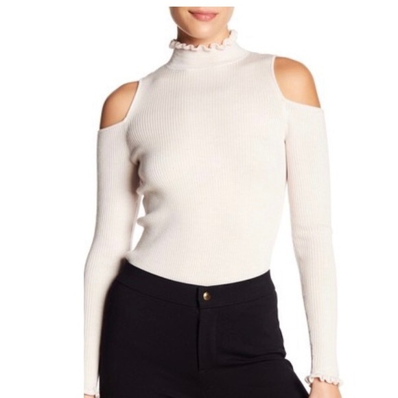 Rebecca Taylor Sweaters - NWT Rebecca Taylor Ribbed Cold Shoulder Sweater